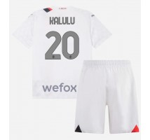 AC Milan Pierre Kalulu #20 Koszulka Wyjazdowa dzieci 2023-24 Krótki Rękaw (+ krótkie spodenki)