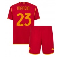 AS Roma Gianluca Mancini #23 Koszulka Podstawowa dzieci 2023-24 Krótki Rękaw (+ krótkie spodenki)