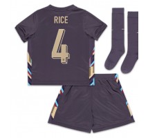 Anglia Declan Rice #4 Koszulka Wyjazdowa dzieci ME 2024 Krótki Rękaw (+ krótkie spodenki)
