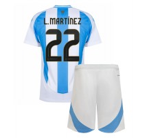 Argentyna Lautaro Martinez #22 Koszulka Podstawowa dzieci Copa America 2024 Krótki Rękaw (+ krótkie spodenki)