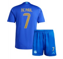 Argentyna Rodrigo De Paul #7 Koszulka Wyjazdowa dzieci Copa America 2024 Krótki Rękaw (+ krótkie spodenki)