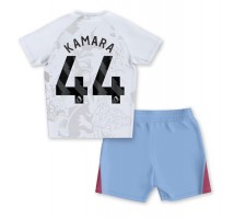 Aston Villa Boubacar Kamara #44 Koszulka Wyjazdowa dzieci 2023-24 Krótki Rękaw (+ krótkie spodenki)