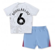 Aston Villa Douglas Luiz #6 Koszulka Wyjazdowa dzieci 2023-24 Krótki Rękaw (+ krótkie spodenki)