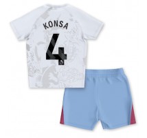 Aston Villa Ezri Konsa #4 Koszulka Wyjazdowa dzieci 2023-24 Krótki Rękaw (+ krótkie spodenki)