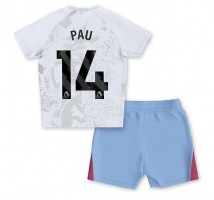 Aston Villa Pau Torres #14 Koszulka Wyjazdowa dzieci 2023-24 Krótki Rękaw (+ krótkie spodenki)