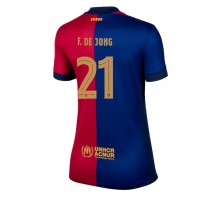 Barcelona Frenkie de Jong #21 Koszulka Podstawowa damskie 2024-25 Krótki Rękaw