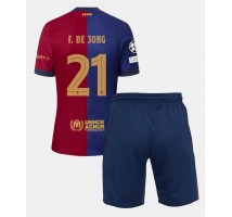 Barcelona Frenkie de Jong #21 Koszulka Podstawowa dzieci 2024-25 Krótki Rękaw (+ krótkie spodenki)