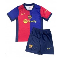 Barcelona Koszulka Podstawowa dzieci 2024-25 Krótki Rękaw (+ krótkie spodenki)