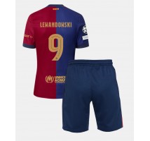 Barcelona Robert Lewandowski #9 Koszulka Podstawowa dzieci 2024-25 Krótki Rękaw (+ krótkie spodenki)