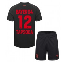 Bayer Leverkusen Edmond Tapsoba #12 Koszulka Podstawowa dzieci 2023-24 Krótki Rękaw (+ krótkie spodenki)