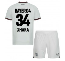 Bayer Leverkusen Granit Xhaka #34 Koszulka Wyjazdowa dzieci 2023-24 Krótki Rękaw (+ krótkie spodenki)