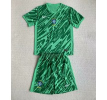 Brazylia Bramkarskie Koszulka Wyjazdowa dzieci Copa America 2024 Krótki Rękaw (+ krótkie spodenki)