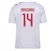 Dania Mikkel Damsgaard #14 Koszulka Wyjazdowa ME 2024 Krótki Rękaw