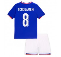 Francja Aurelien Tchouameni #8 Koszulka Podstawowa dzieci ME 2024 Krótki Rękaw (+ krótkie spodenki)