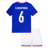 Francja Eduardo Camavinga #6 Koszulka Podstawowa dzieci ME 2024 Krótki Rękaw (+ krótkie spodenki)