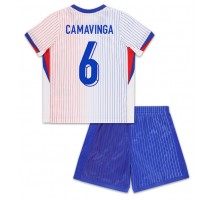 Francja Eduardo Camavinga #6 Koszulka Wyjazdowa dzieci ME 2024 Krótki Rękaw (+ krótkie spodenki)