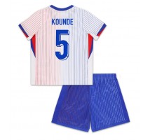 Francja Jules Kounde #5 Koszulka Wyjazdowa dzieci ME 2024 Krótki Rękaw (+ krótkie spodenki)