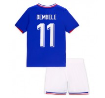 Francja Ousmane Dembele #11 Koszulka Podstawowa dzieci ME 2024 Krótki Rękaw (+ krótkie spodenki)