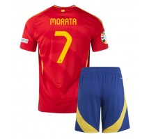 Hiszpania Alvaro Morata #7 Koszulka Podstawowa dzieci ME 2024 Krótki Rękaw (+ krótkie spodenki)