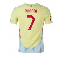 Hiszpania Alvaro Morata #7 Koszulka Wyjazdowa ME 2024 Krótki Rękaw