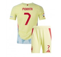 Hiszpania Alvaro Morata #7 Koszulka Wyjazdowa dzieci ME 2024 Krótki Rękaw (+ krótkie spodenki)