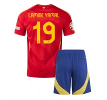 Hiszpania Lamine Yamal #19 Koszulka Podstawowa dzieci ME 2024 Krótki Rękaw (+ krótkie spodenki)
