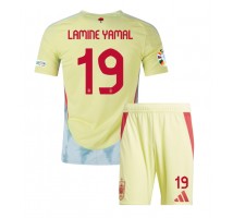 Hiszpania Lamine Yamal #19 Koszulka Wyjazdowa dzieci ME 2024 Krótki Rękaw (+ krótkie spodenki)