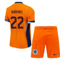 Holandia Denzel Dumfries #22 Koszulka Podstawowa dzieci ME 2024 Krótki Rękaw (+ krótkie spodenki)