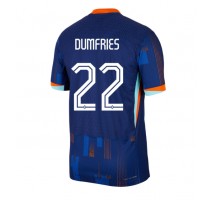 Holandia Denzel Dumfries #22 Koszulka Wyjazdowa ME 2024 Krótki Rękaw