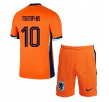 Holandia Memphis Depay #10 Koszulka Podstawowa dzieci ME 2024 Krótki Rękaw (+ krótkie spodenki)