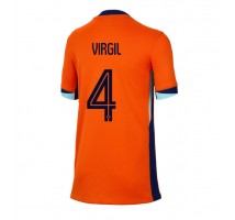 Holandia Virgil van Dijk #4 Koszulka Podstawowa damskie ME 2024 Krótki Rękaw
