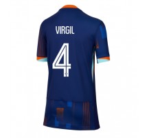 Holandia Virgil van Dijk #4 Koszulka Wyjazdowa damskie ME 2024 Krótki Rękaw