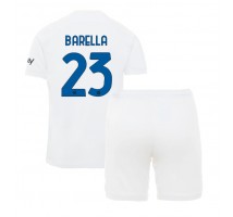 Inter Milan Nicolo Barella #23 Koszulka Wyjazdowa dzieci 2023-24 Krótki Rękaw (+ krótkie spodenki)