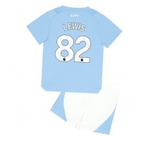 Manchester City Rico Lewis #82 Koszulka Podstawowa dzieci 2023-24 Krótki Rękaw (+ krótkie spodenki)