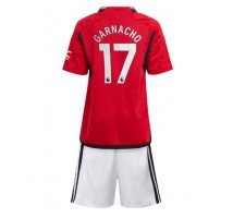Manchester United Alejandro Garnacho #17 Koszulka Podstawowa dzieci 2023-24 Krótki Rękaw (+ krótkie spodenki)