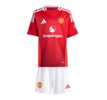 Manchester United Koszulka Podstawowa dzieci 2024-25 Krótki Rękaw (+ krótkie spodenki)
