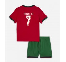 Portugalia Cristiano Ronaldo #7 Koszulka Podstawowa dzieci ME 2024 Krótki Rękaw (+ krótkie spodenki)