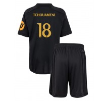 Real Madrid Aurelien Tchouameni #18 Koszulka Trzecia dzieci 2023-24 Krótki Rękaw (+ krótkie spodenki)