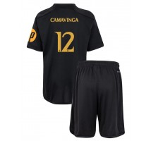 Real Madrid Eduardo Camavinga #12 Koszulka Trzecia dzieci 2023-24 Krótki Rękaw (+ krótkie spodenki)