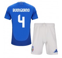 Włochy Alessandro Buongiorno #4 Koszulka Podstawowa dzieci ME 2024 Krótki Rękaw (+ krótkie spodenki)