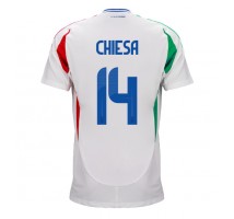 Włochy Federico Chiesa #14 Koszulka Wyjazdowa ME 2024 Krótki Rękaw