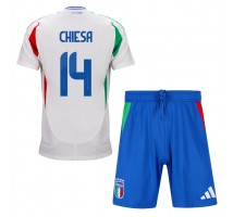 Włochy Federico Chiesa #14 Koszulka Wyjazdowa dzieci ME 2024 Krótki Rękaw (+ krótkie spodenki)