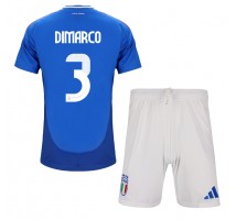 Włochy Federico Dimarco #3 Koszulka Podstawowa dzieci ME 2024 Krótki Rękaw (+ krótkie spodenki)