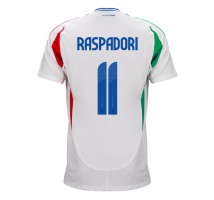 Włochy Giacomo Raspadori #11 Koszulka Wyjazdowa ME 2024 Krótki Rękaw
