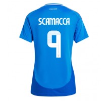 Włochy Gianluca Scamacca #9 Koszulka Podstawowa damskie ME 2024 Krótki Rękaw