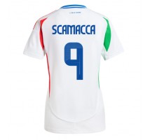 Włochy Gianluca Scamacca #9 Koszulka Wyjazdowa damskie ME 2024 Krótki Rękaw
