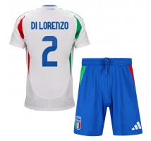 Włochy Giovanni Di Lorenzo #2 Koszulka Wyjazdowa dzieci ME 2024 Krótki Rękaw (+ krótkie spodenki)