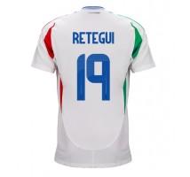 Włochy Mateo Retegui #19 Koszulka Wyjazdowa ME 2024 Krótki Rękaw