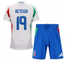Włochy Mateo Retegui #19 Koszulka Wyjazdowa dzieci ME 2024 Krótki Rękaw (+ krótkie spodenki)