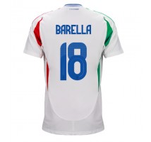 Włochy Nicolo Barella #18 Koszulka Wyjazdowa ME 2024 Krótki Rękaw